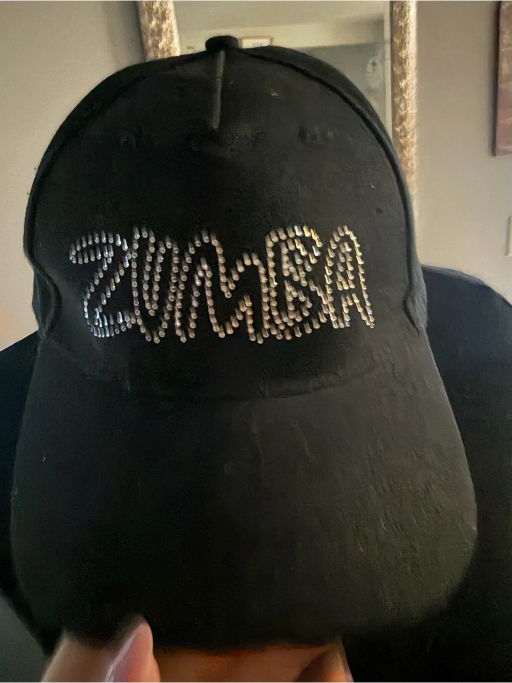 Zumba Fitness Black Crystal Logo Baseball Cap with crystal embellishments!